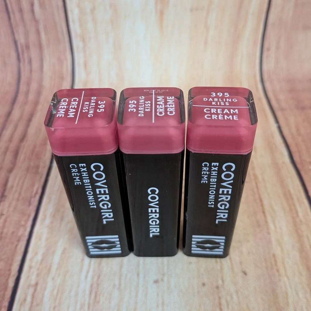 3 Pk Covergirl Exhibitionist Lipstick 395 Darling Kiss Cream 3.5g